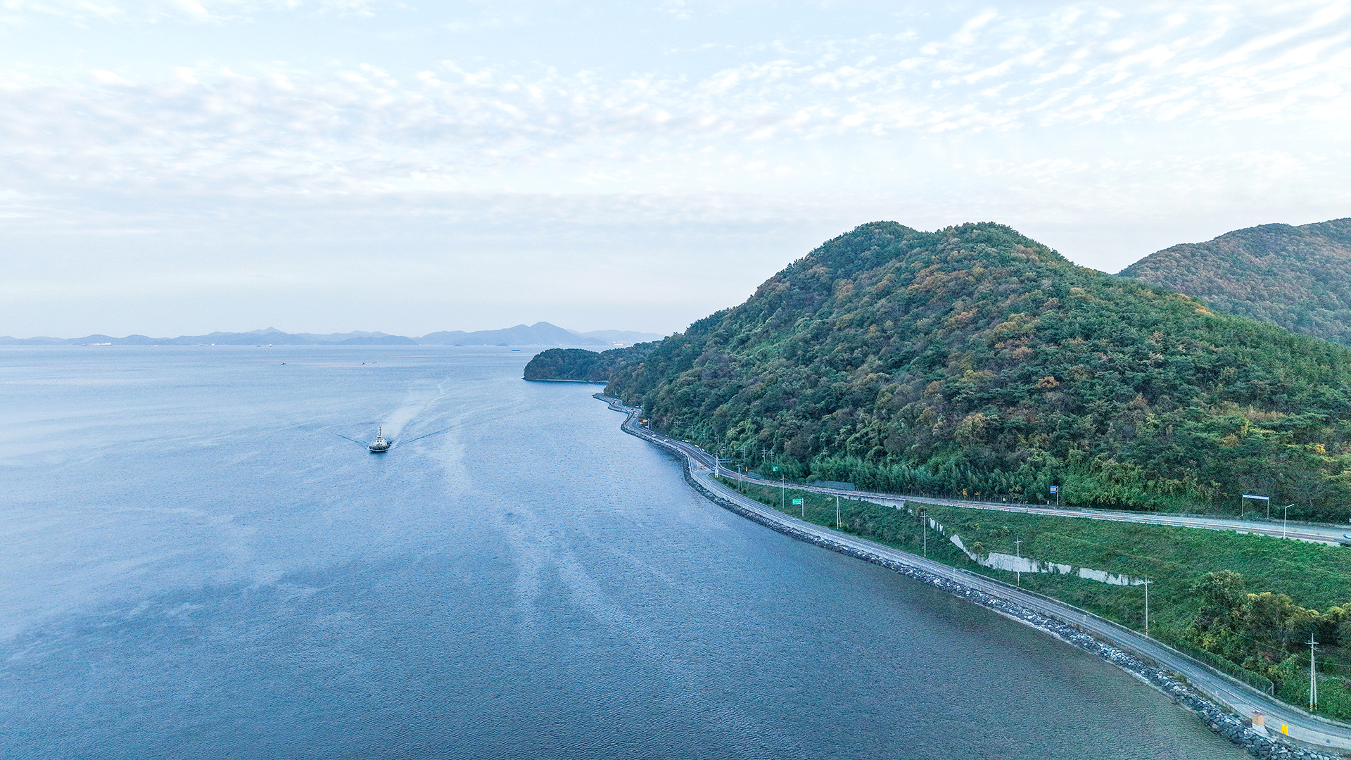 동진대교와 달뜨는 비오리